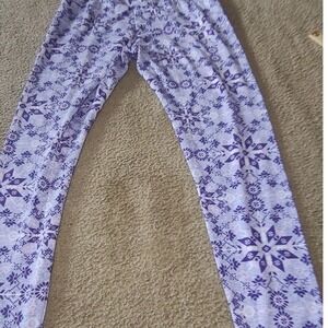 ClimateRight Cuddl Duds Women Large Purple Snowflake Fair Isle Legging CD8827337